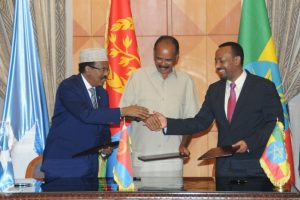 President Mohamed Abdullahi Farmajo of Somalia, President Isaias Afwerki of Eritrea and Prime Minister Abiy Ahmed of Ethiopia have signed an agreement of cooperation am